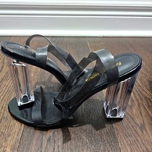 Fashion Nova - Black Transparent Heels